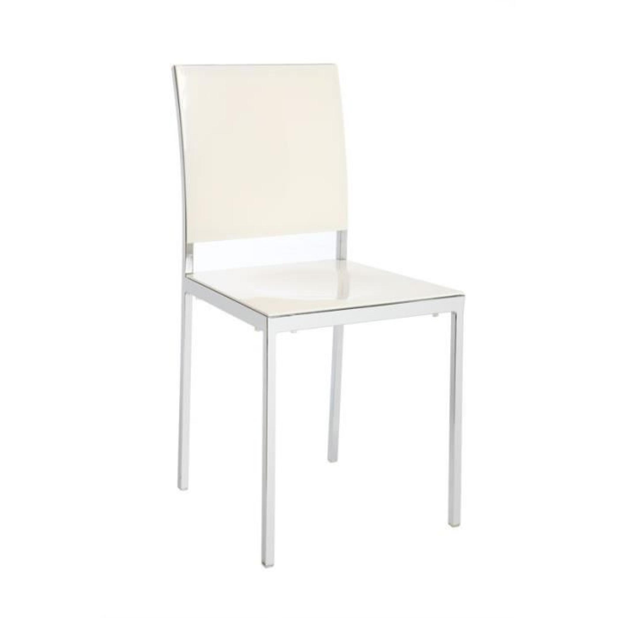 Miliboo - Lot de 2 chaises design laquées blanc… pas cher