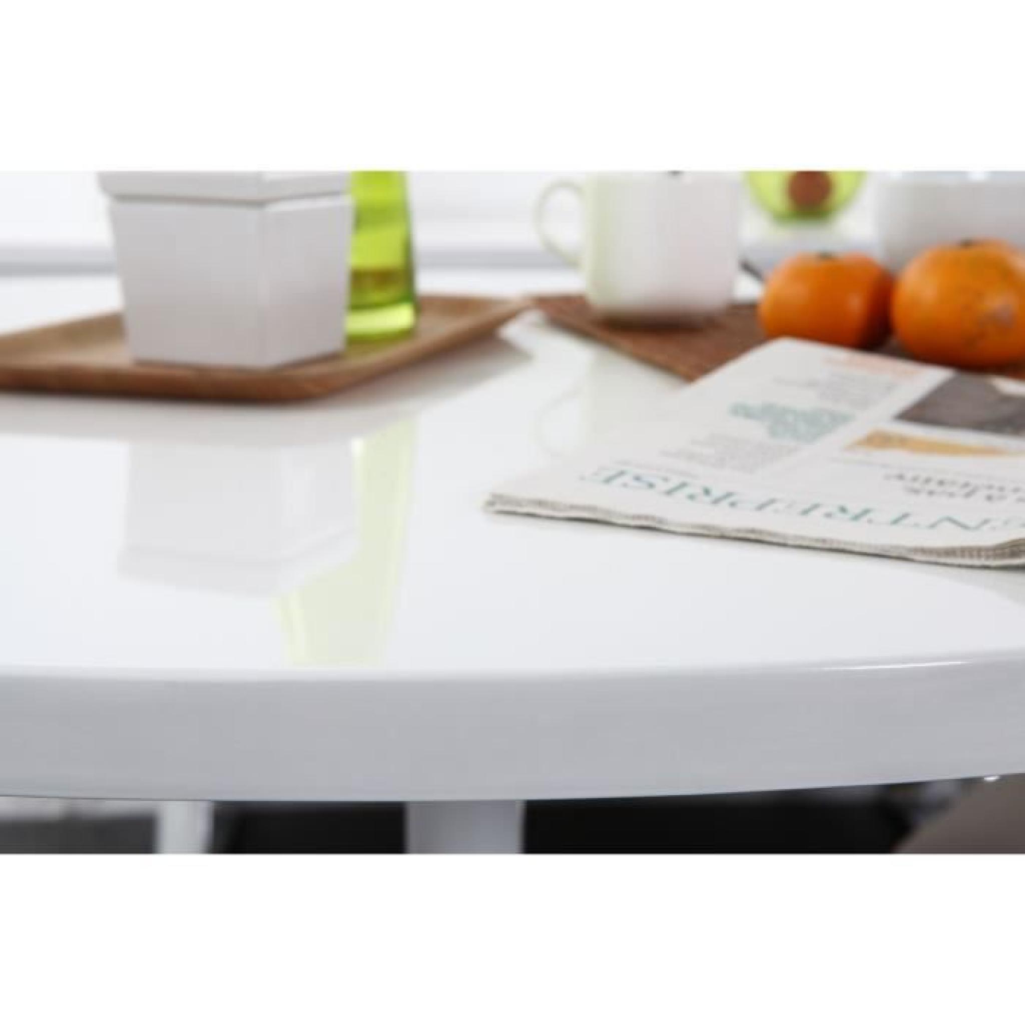 Miliboo - Table à manger design 90cm blanc CALISTA pas cher