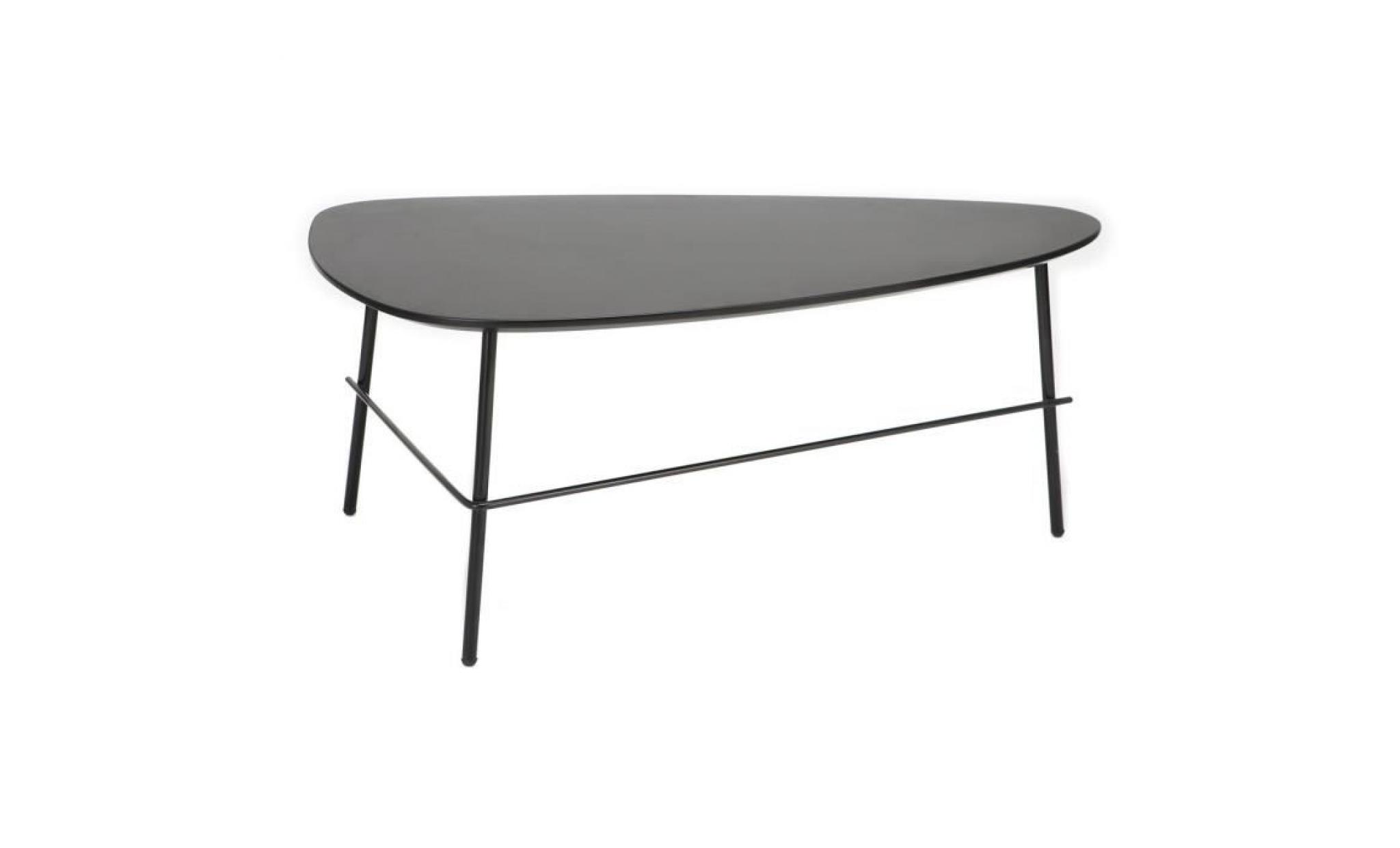 miliboo   table basse design métal noir 93 cm bloom