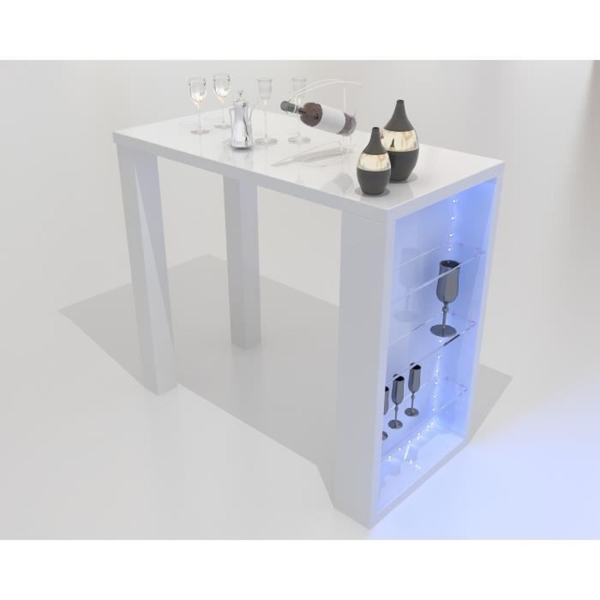 Miliboo - Table de bar design laquée blanche VOKA pas cher