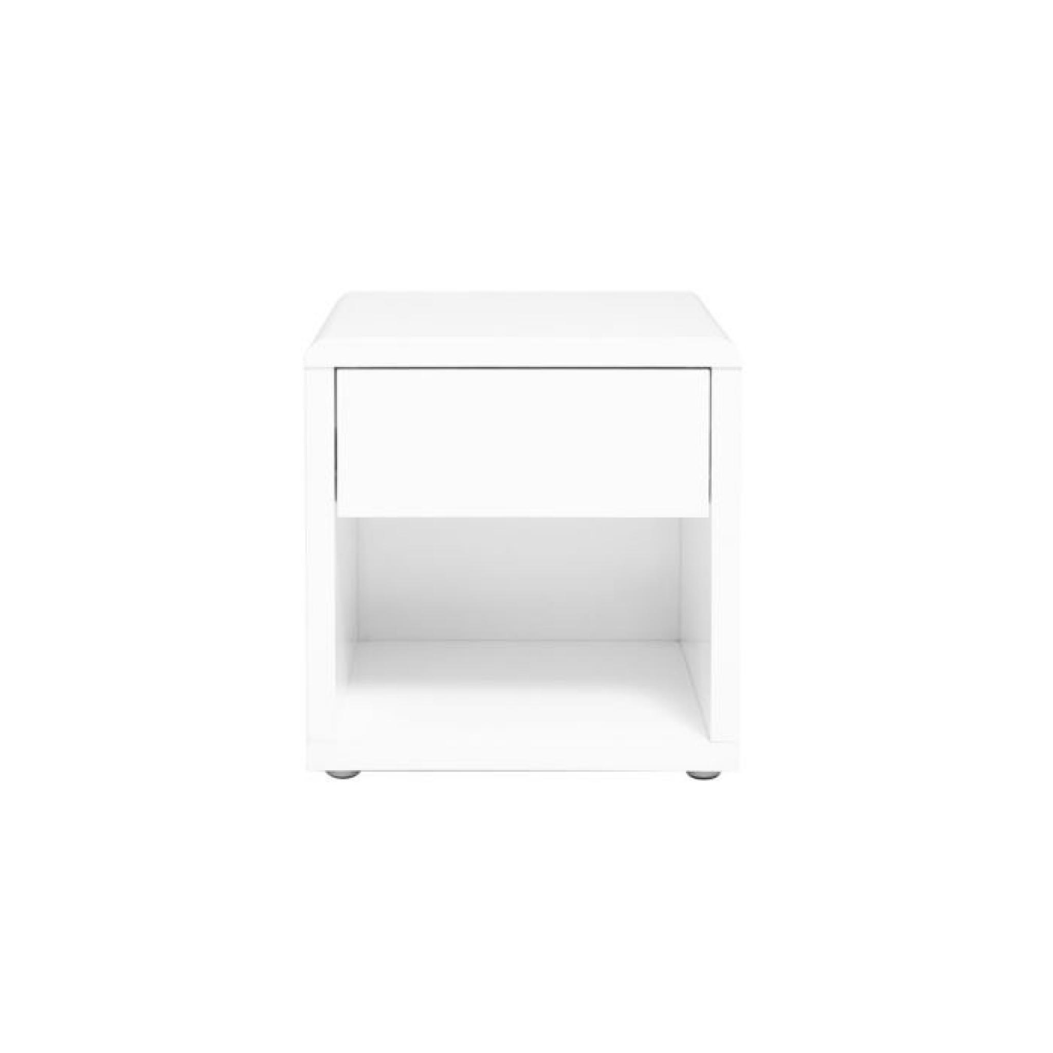 Miliboo - Table de nuit design laquée blanche E… pas cher