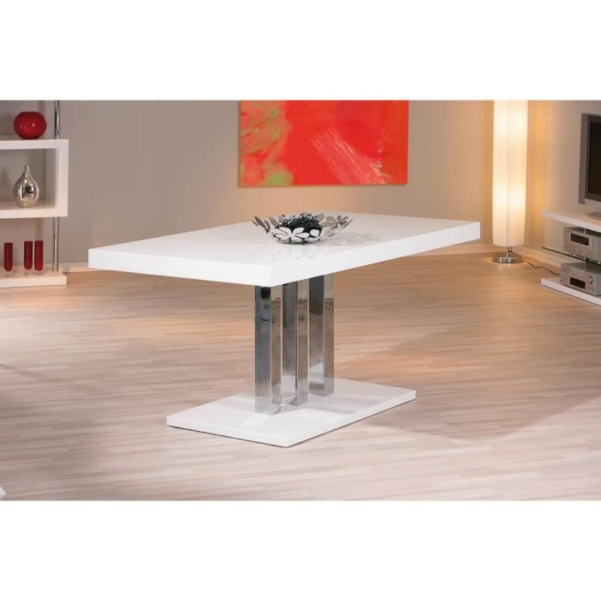 Miliboo - Table design blanc laqué ORIANE