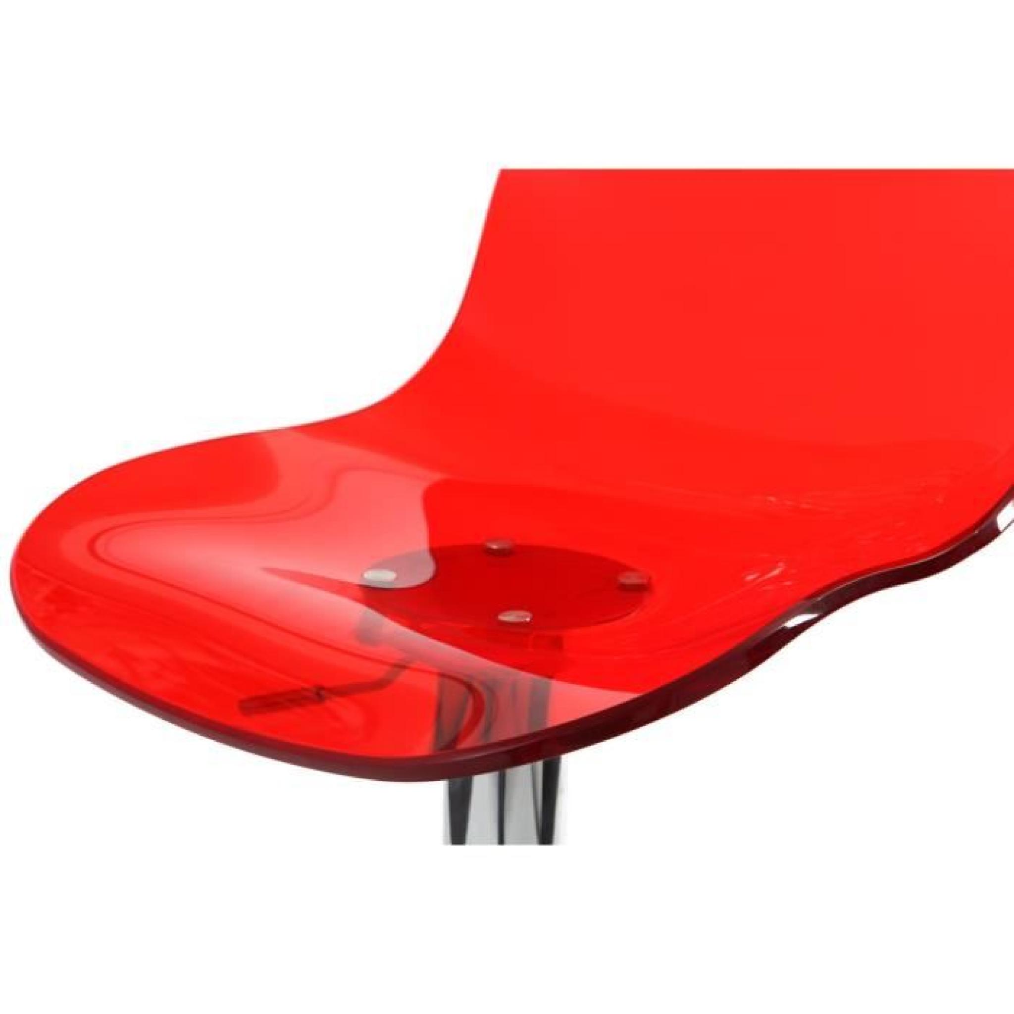Miliboo - Tabouret de bar design rouge transpar… pas cher