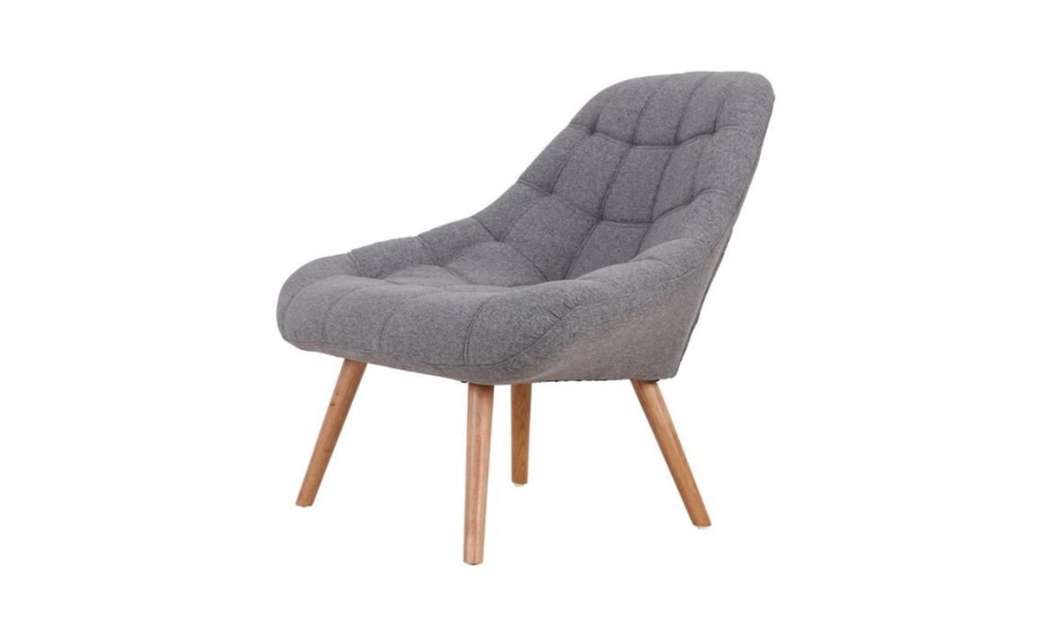 minay fauteuil en tissu en pieds bois gris l95xp54,5xh87cm