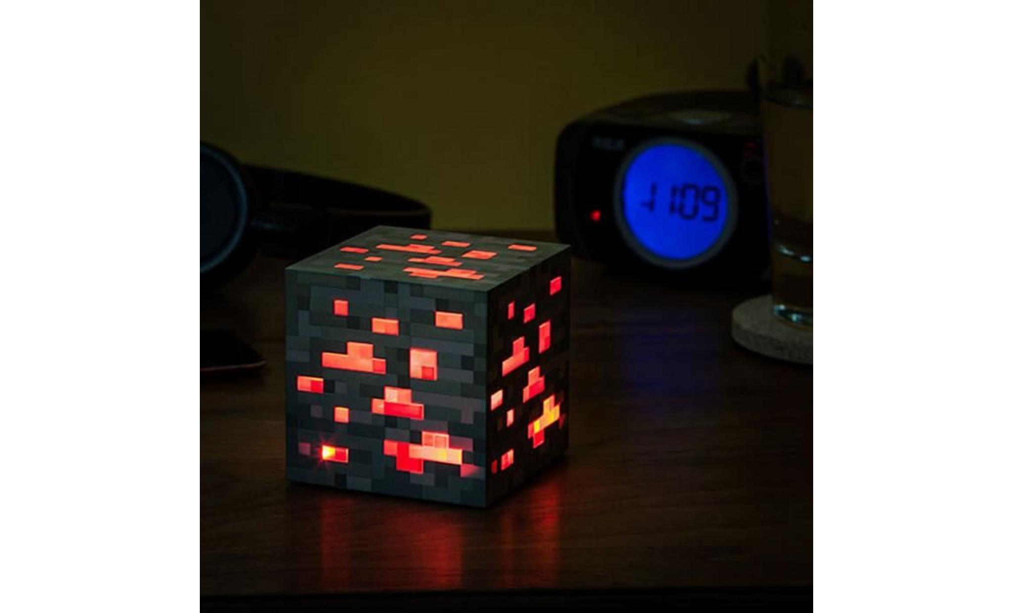 Minecraft Allume diamant rouge pierre carrée Veilleuse tactile LED lampe jouets minecraft pour le cadeau pour les enfants
