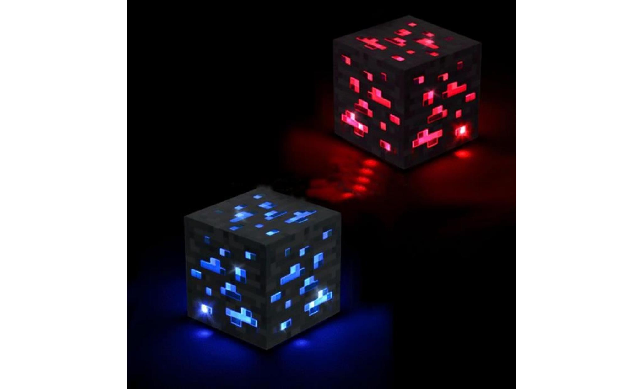 Minecraft Allumer  pierre bleue diamant carré Nuit lumière tactile LED lampe jouets minecraft pour le cadeau pour les enfants