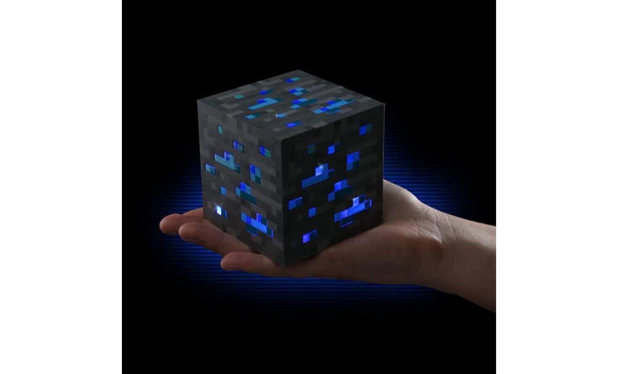 Minecraft Allumer  pierre bleue diamant carré Nuit lumière tactile LED lampe jouets minecraft pour le cadeau pour les enfants pas cher