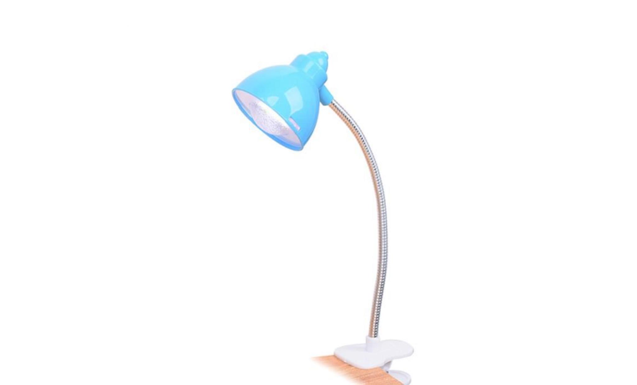 mini clip de table couleur bonbon sur lampe de lecture nocturne réglable avec lampe de lecture à del, bleu