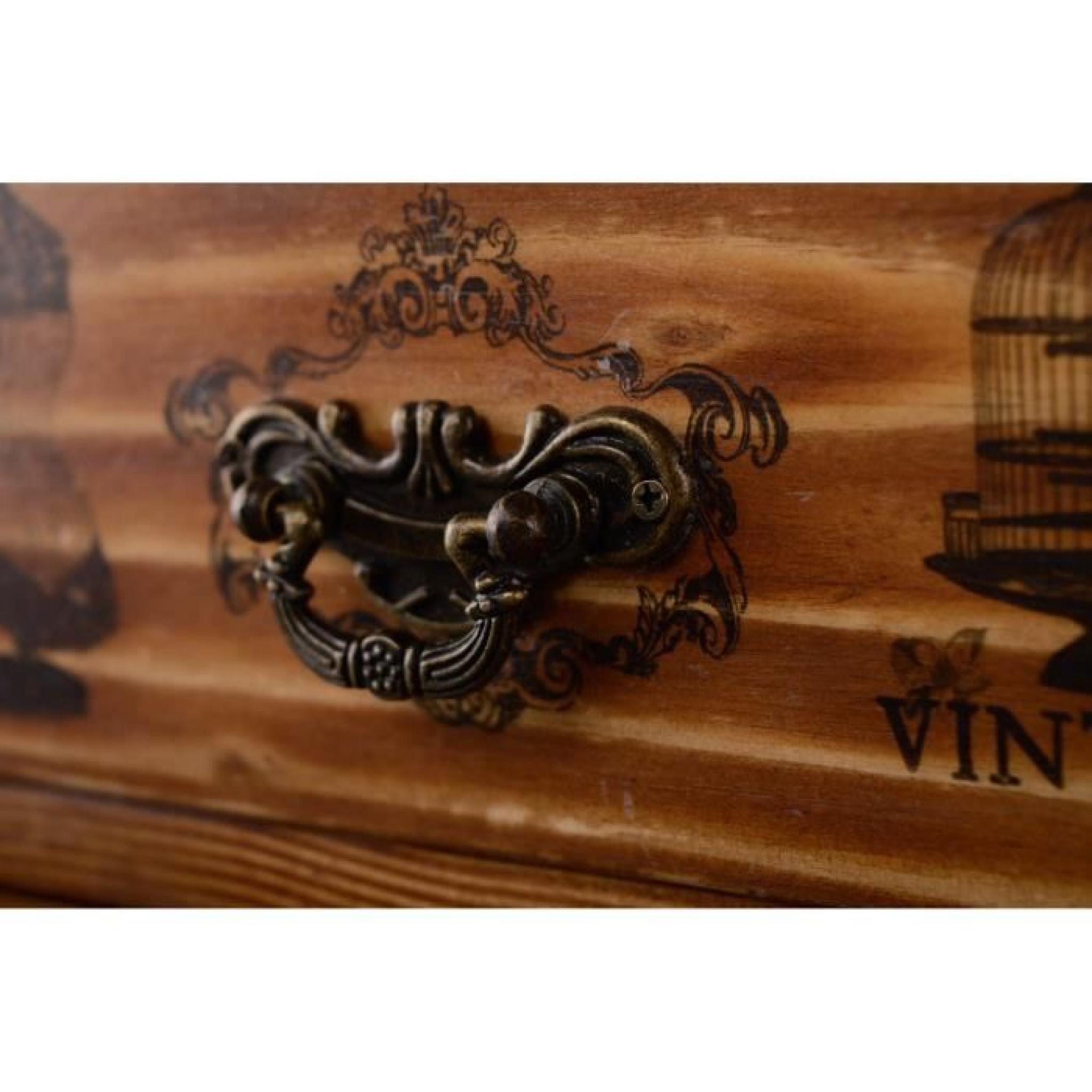 Mini commode en bois dans le style vintage originale faite main de design pas cher