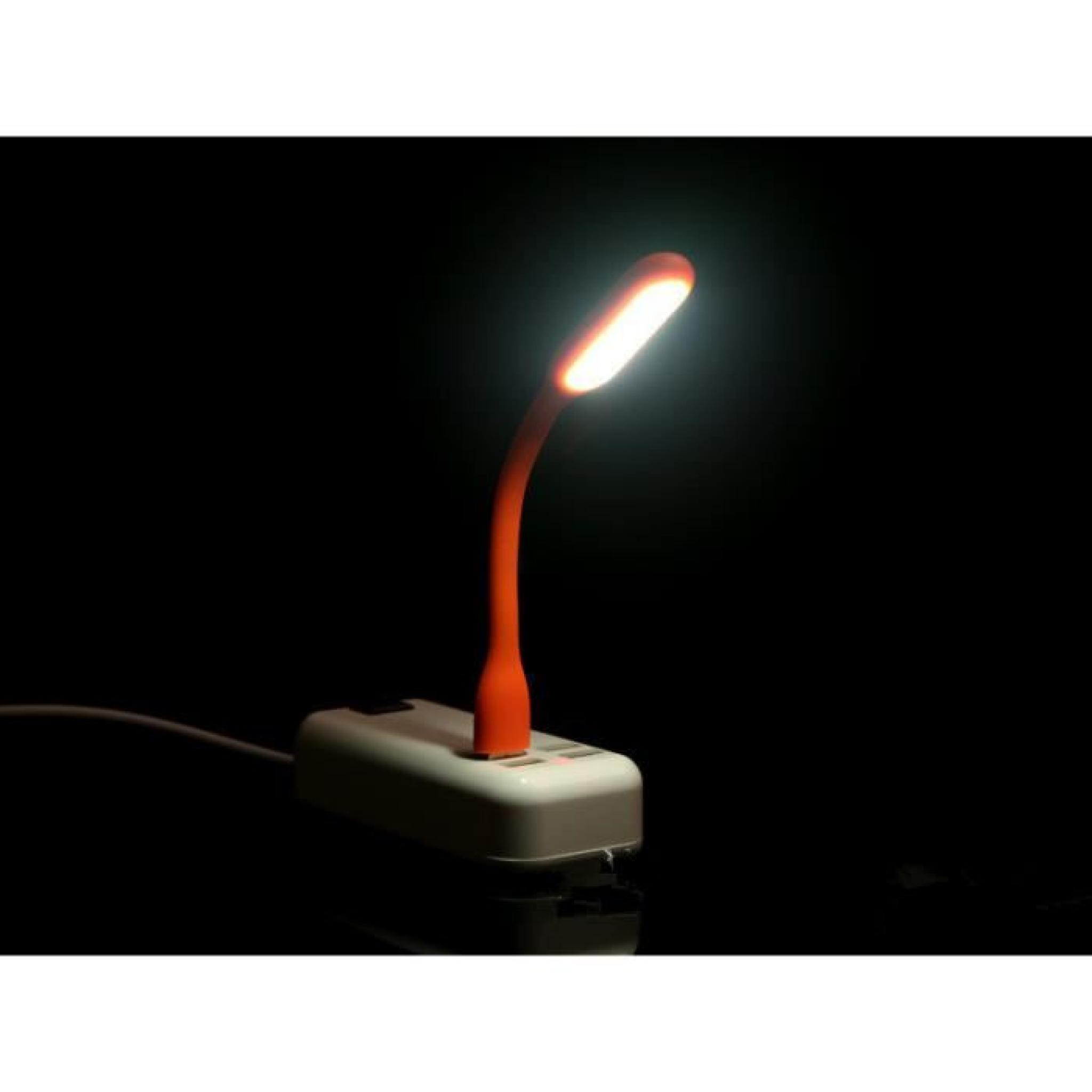 Mini Lampe LED USB Flexible - Torche pour Batterie Externe - Lampe de Lecture LED Orange