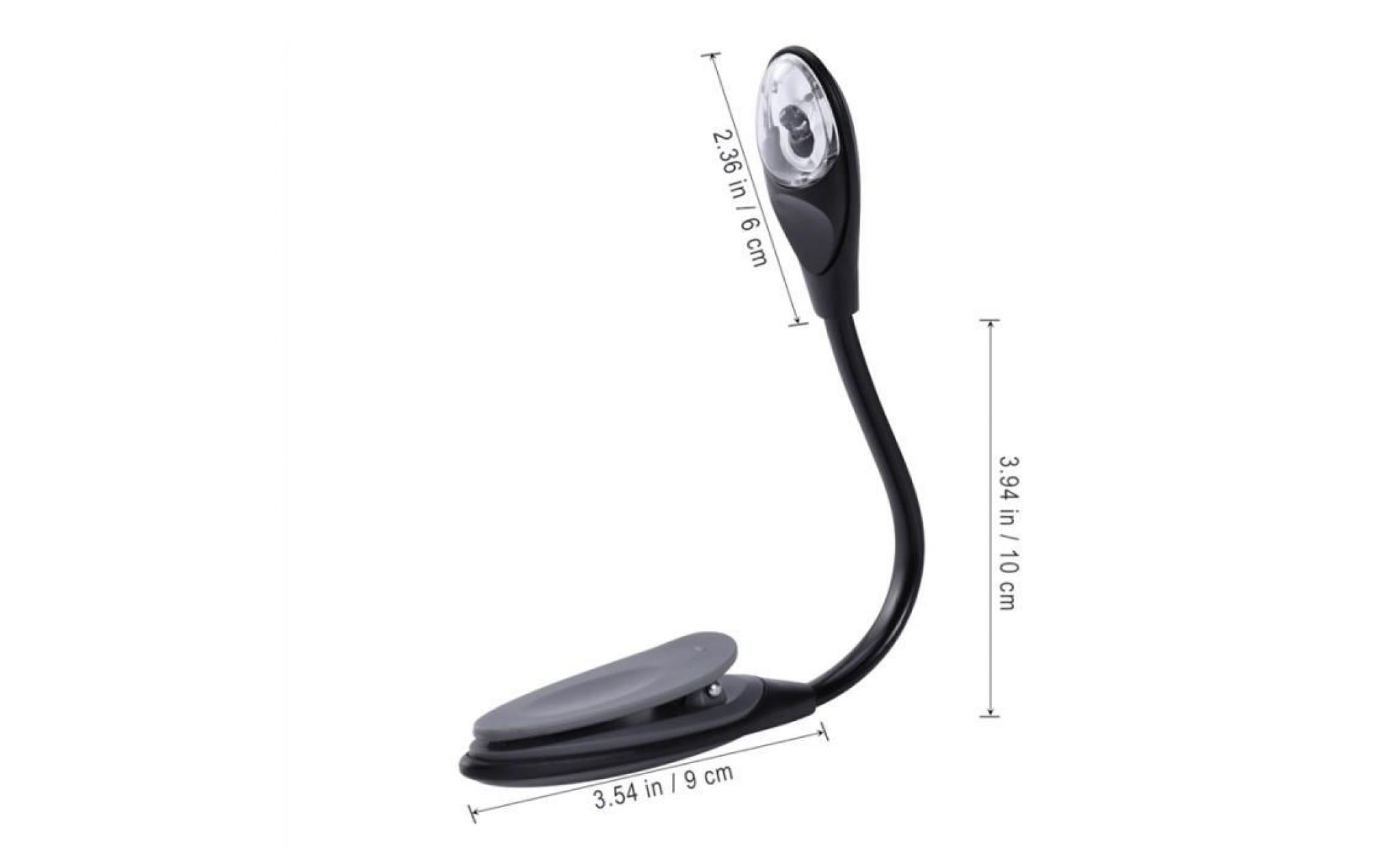 mini portable clip on réglable led livre lumière flexible lampe de bureau (gris)