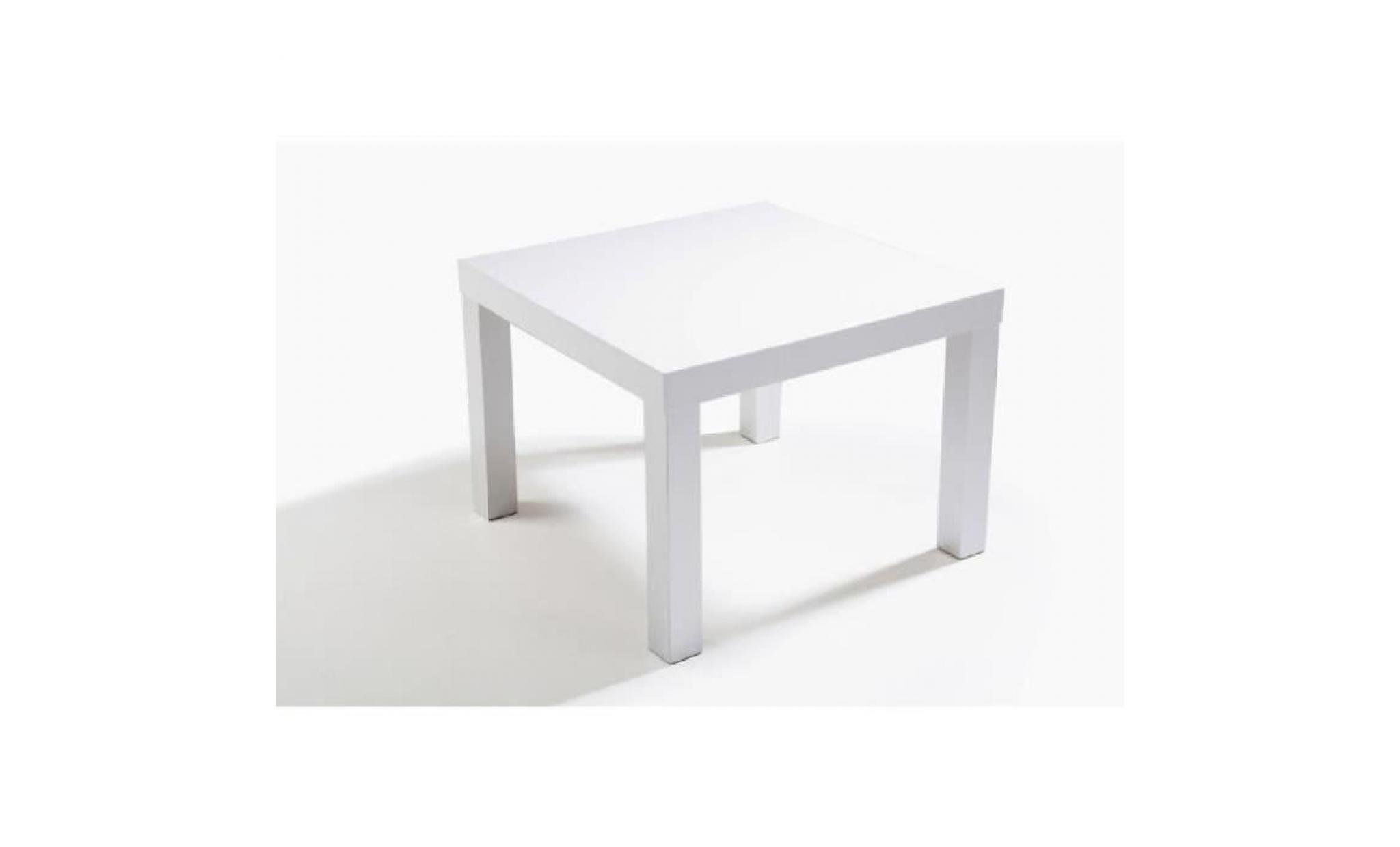 mini table basse carrée blanc pas cher