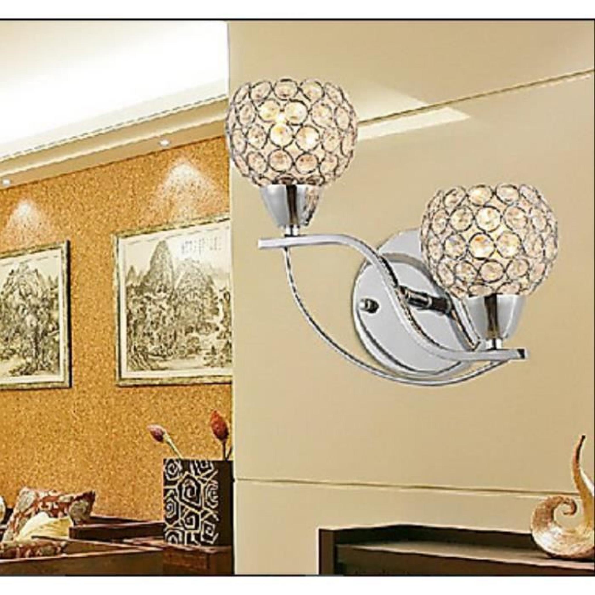 Minimaliste chic cristal moderne Led Wall Light Lamp Avec 2 Lumières Pour Éclairage Applique murale pas cher