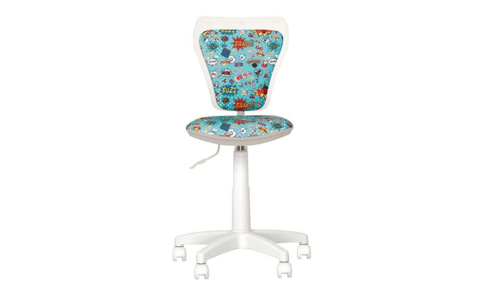 ministyle comics  fauteuil, chaise de bureau pour enfant. en tissu. bleu / blanc. bleu