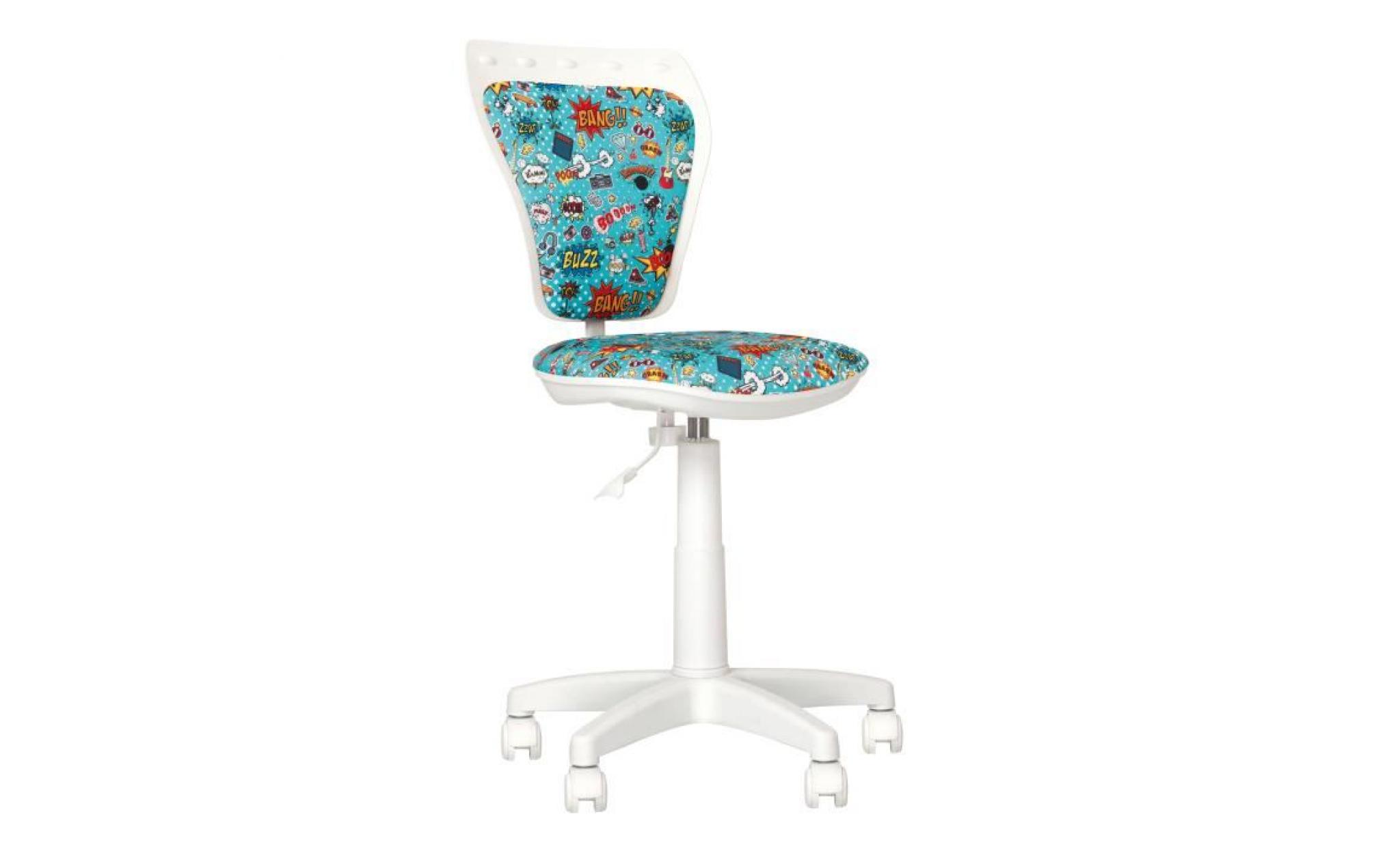 ministyle comics  fauteuil, chaise de bureau pour enfant. en tissu. bleu / blanc. bleu pas cher