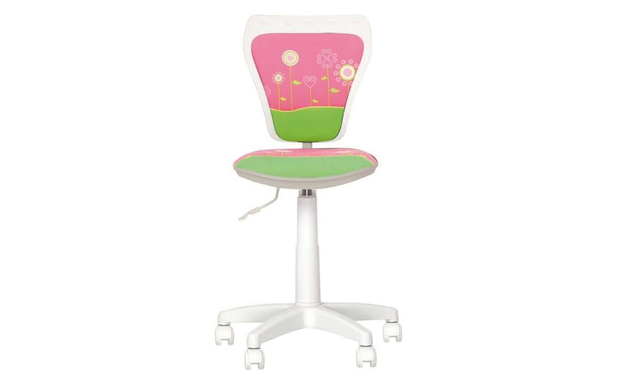 ministyle fleur  chaise, fauteuil de bureau pour enfant. rose / blanc.