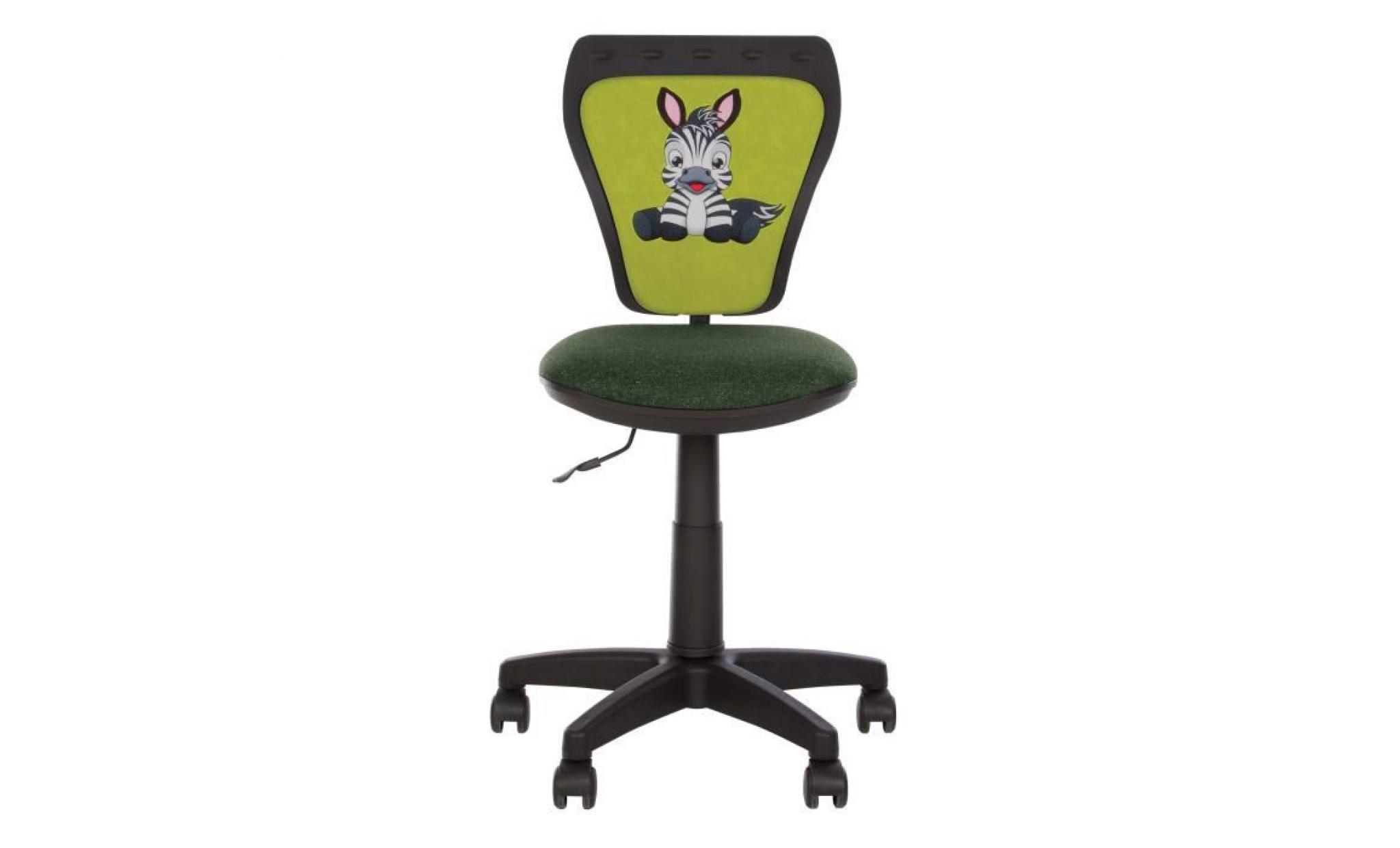 ministyle zebre  chaise de bureau pour enfant. en tissu. vert / noir. noir
