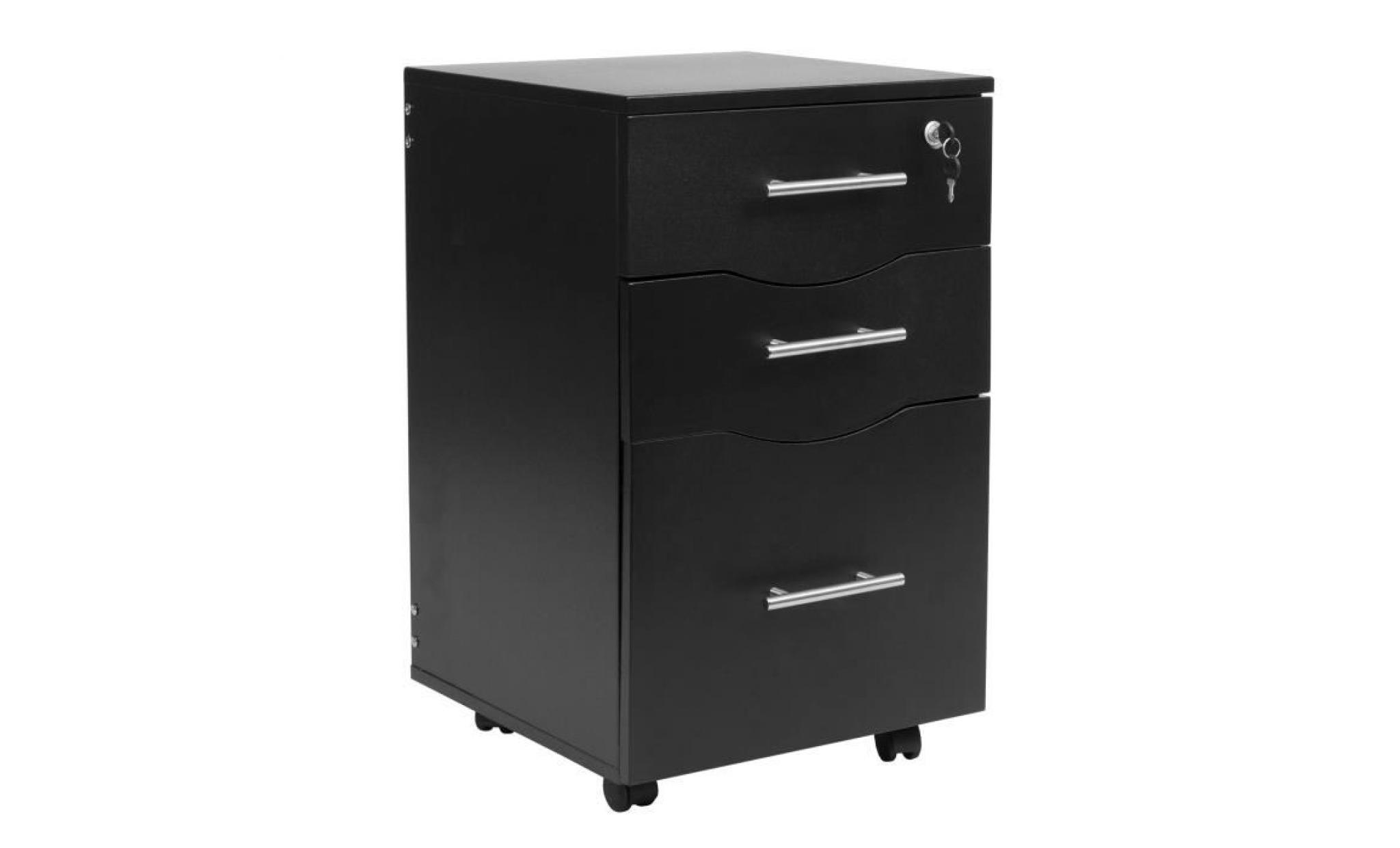 mmt black 3 drawer mobile under desk pedestal filing cabinet