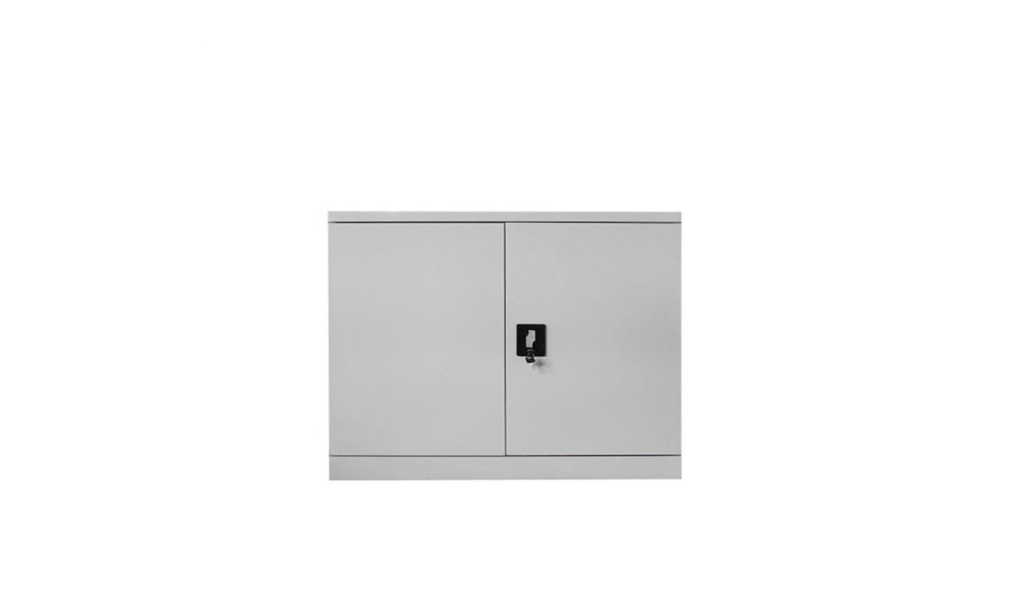 mmt steel metal office storage 2 door bookcase filing cabinet, desk height extension   73cm tall, grey pas cher