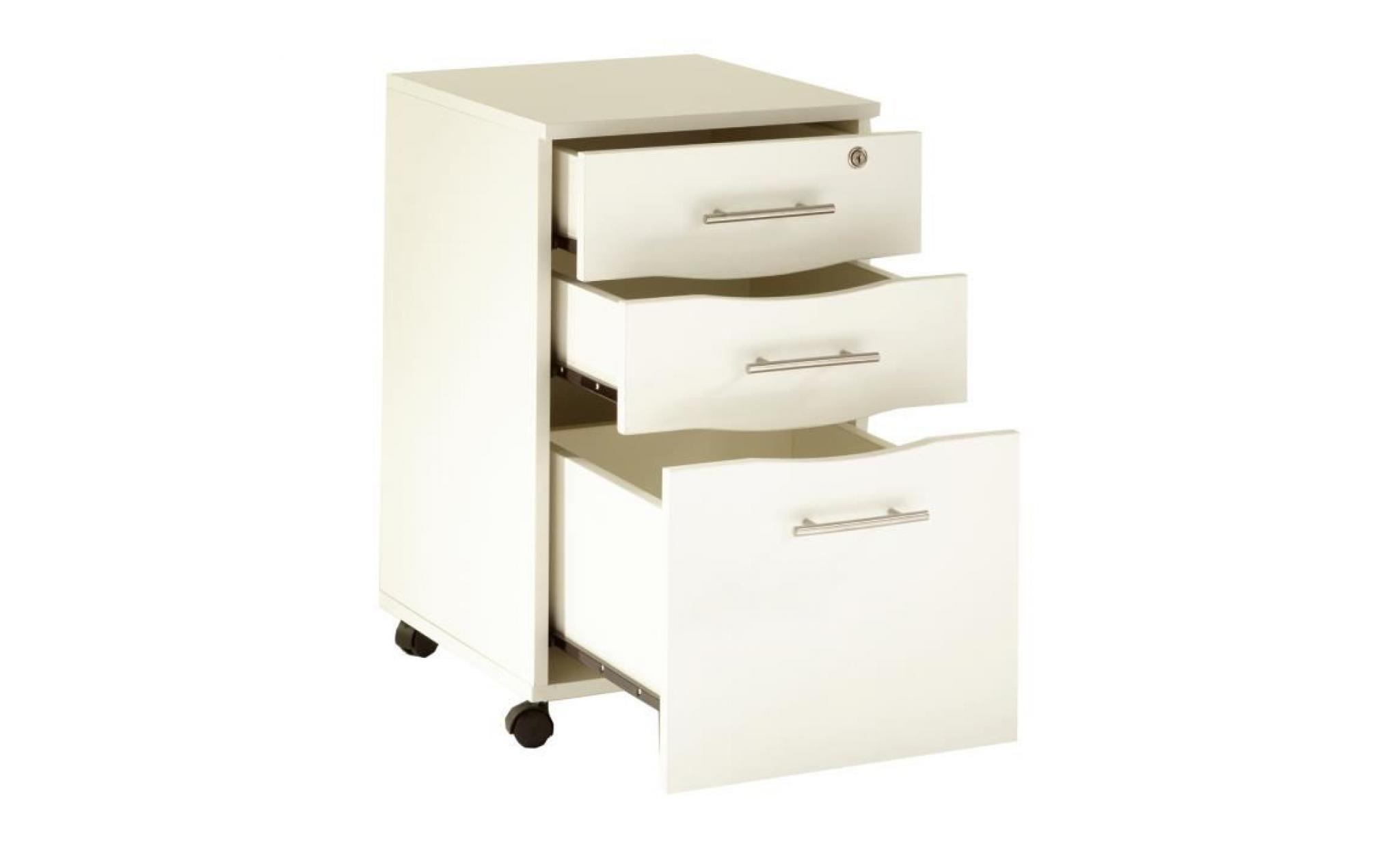 mmt white 3 drawer mobile under desk pedestal filing cabinet lockable