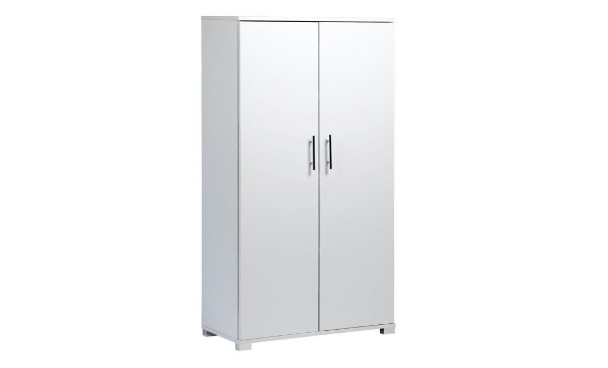 mmt white office storage 2 door bookcase filing cabinet , 140cm tall , 3 internal shelves