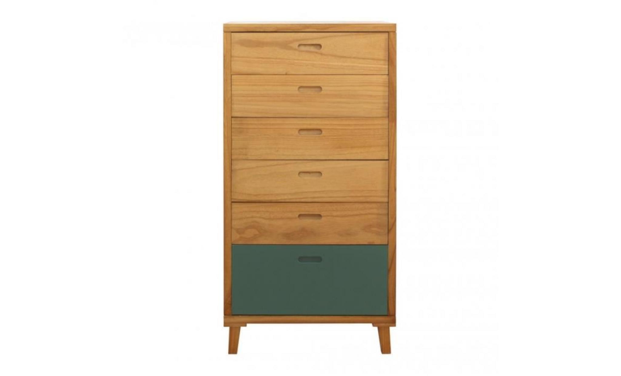 mobili rebecca armoire commode 6 tiroirs bois marron blanc vert design