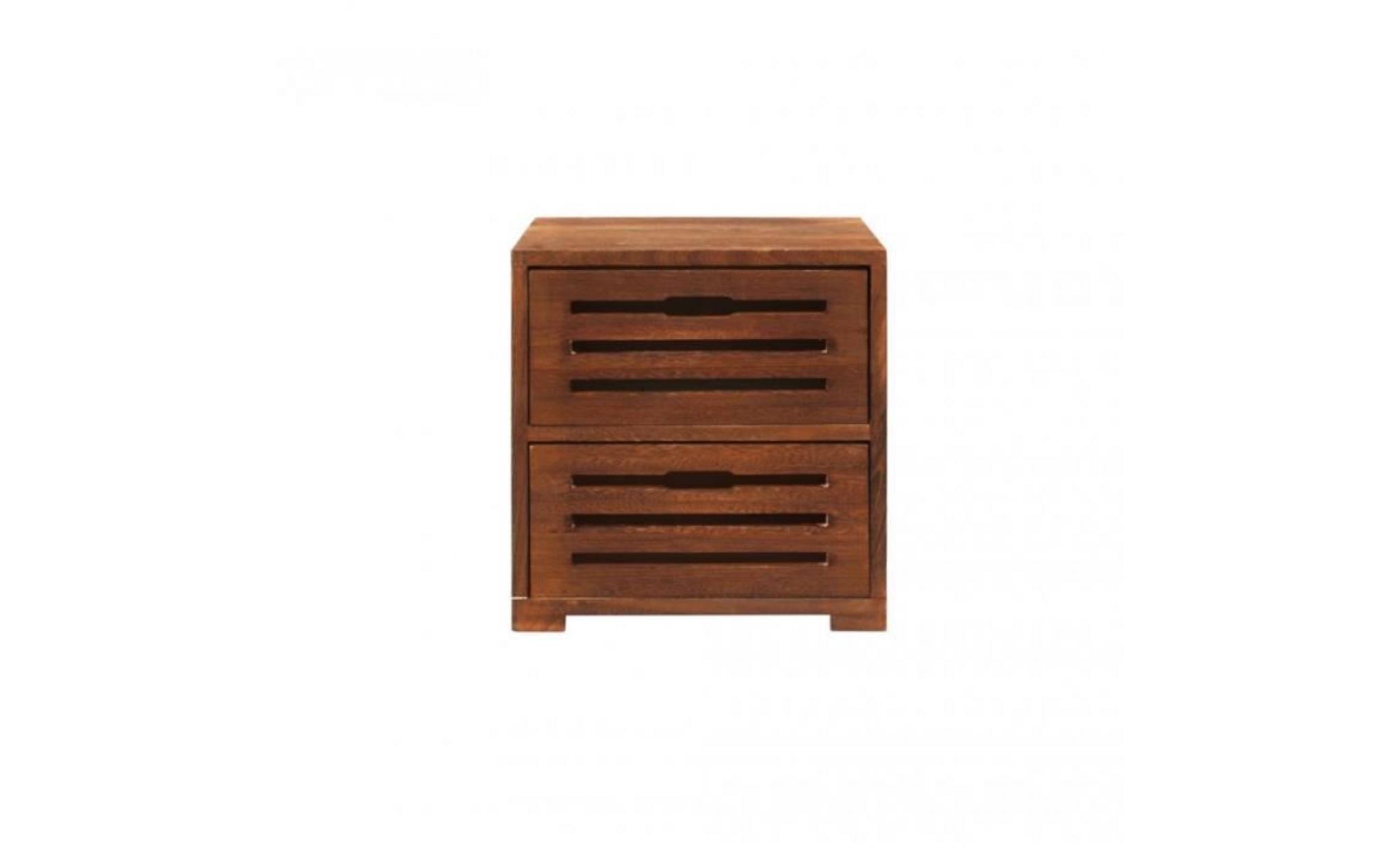 mobili rebecca® armoire commode 2 tiroirs bois marron style retro home decor