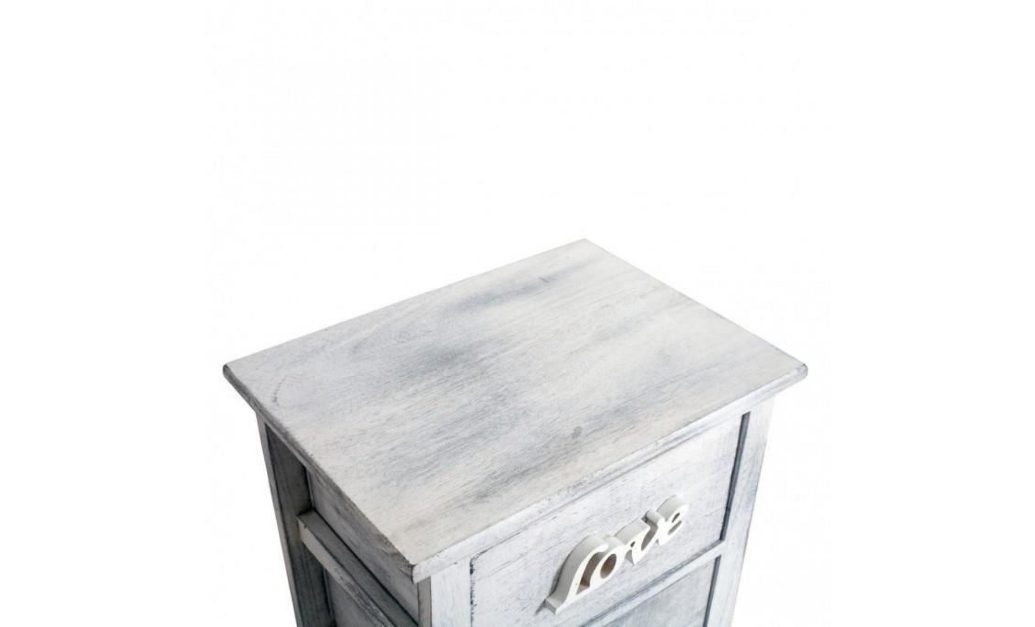 mobili rebecca® table de nuit chevet 3 tiroirs bois blanc contemporain chambre sejour bain pas cher