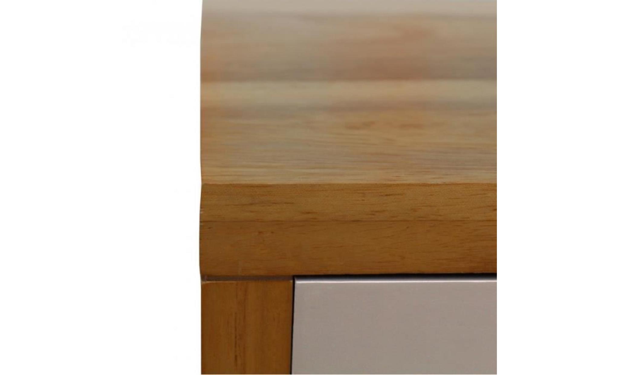 mobili rebecca table de chevet commode 2 tiroirs urban bois marron chambre salon pas cher