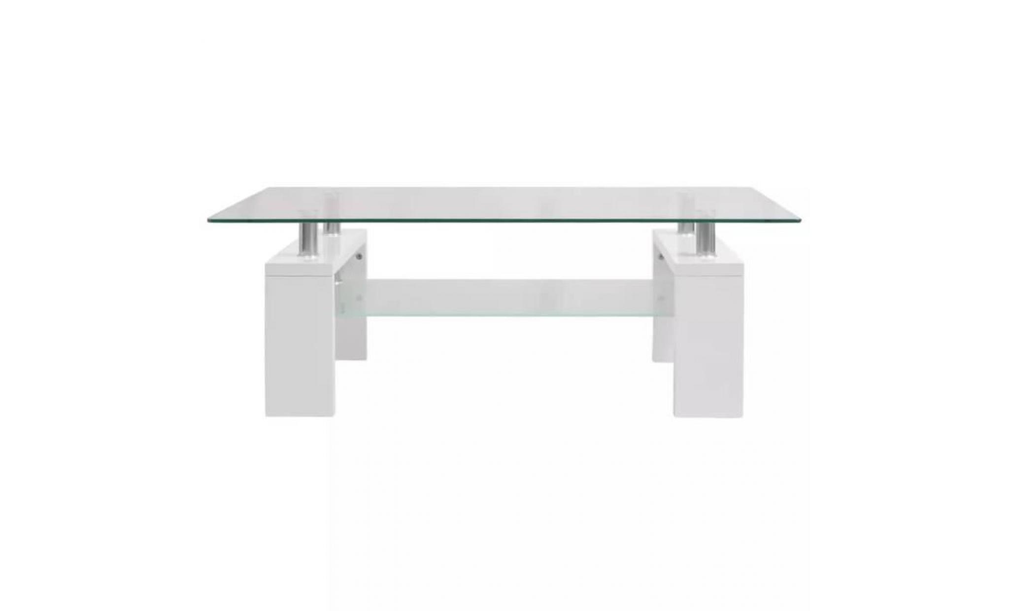 mode table basse haute brillance avec étagère inférieure 110x60x40cm pas cher