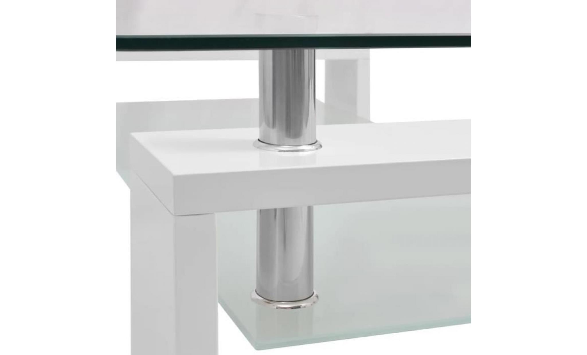 mode table basse haute brillance avec étagère inférieure 110x60x40cm pas cher