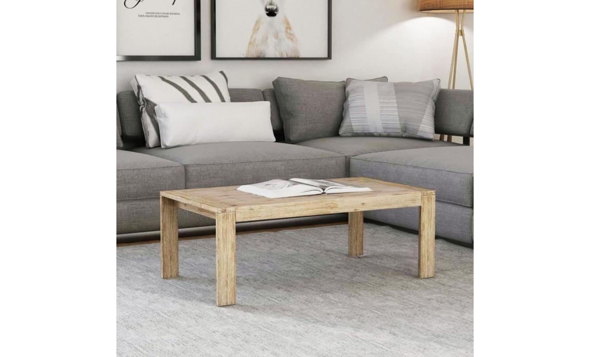 mode table basse table de salon bois d'acacia massif (55 60) x 40 cm