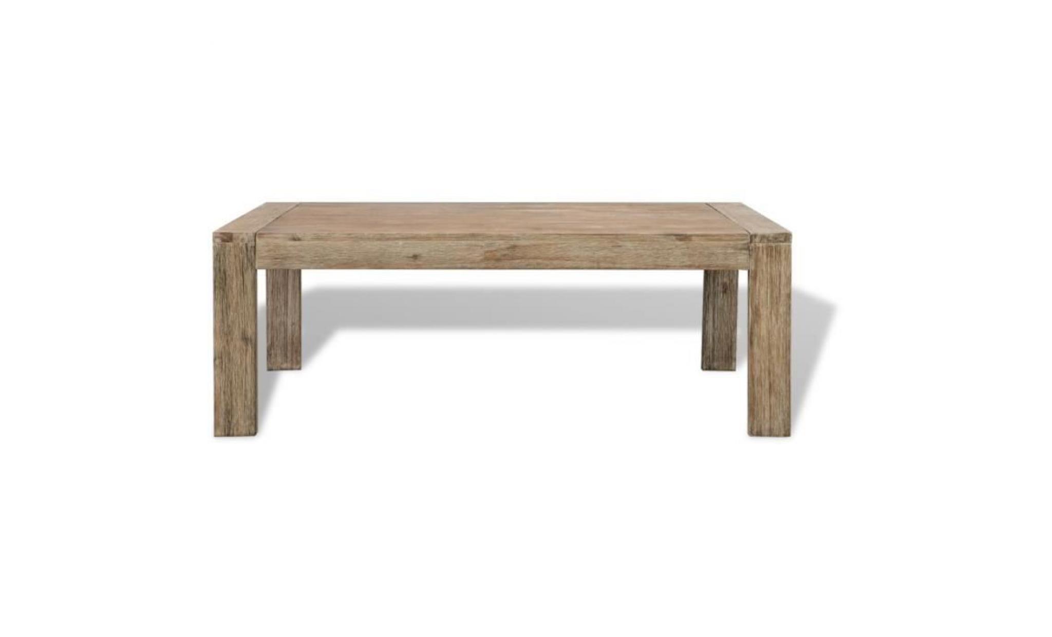 mode table basse table de salon bois d'acacia massif brossé 110 x 60 x 40 cm pas cher