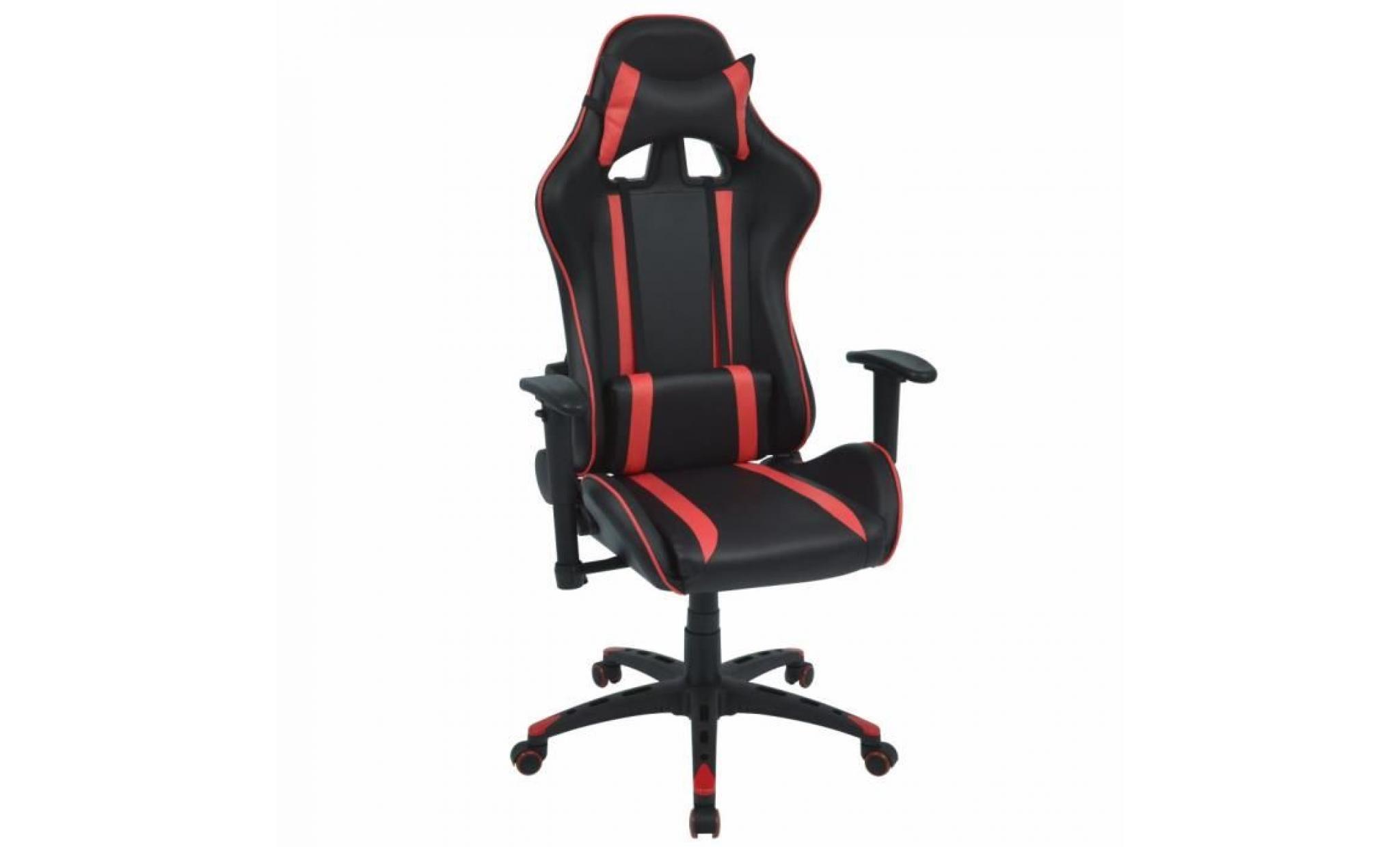 moderne chaise de bureau inclinable cuir artificiel rouge
