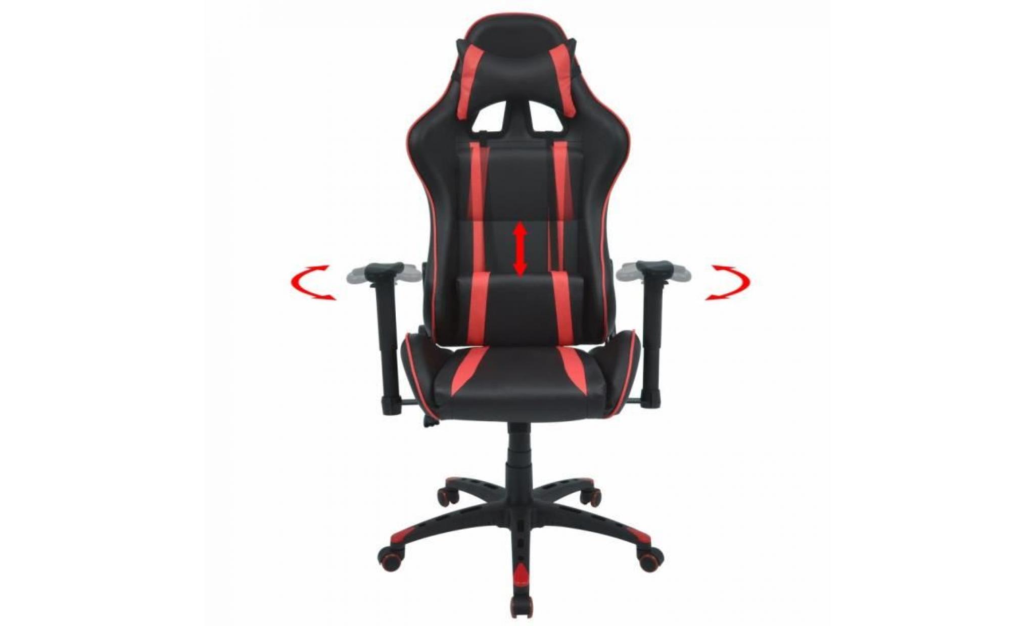 moderne chaise de bureau inclinable cuir artificiel rouge pas cher