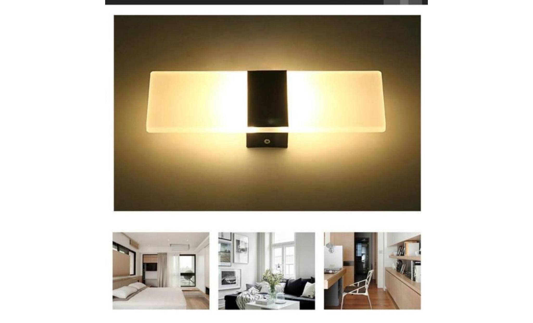 moderne led mur Éclairage up down cube  chambre applique lampe fixture blanc 290 * 110 * 10mm rectangulaire noir
