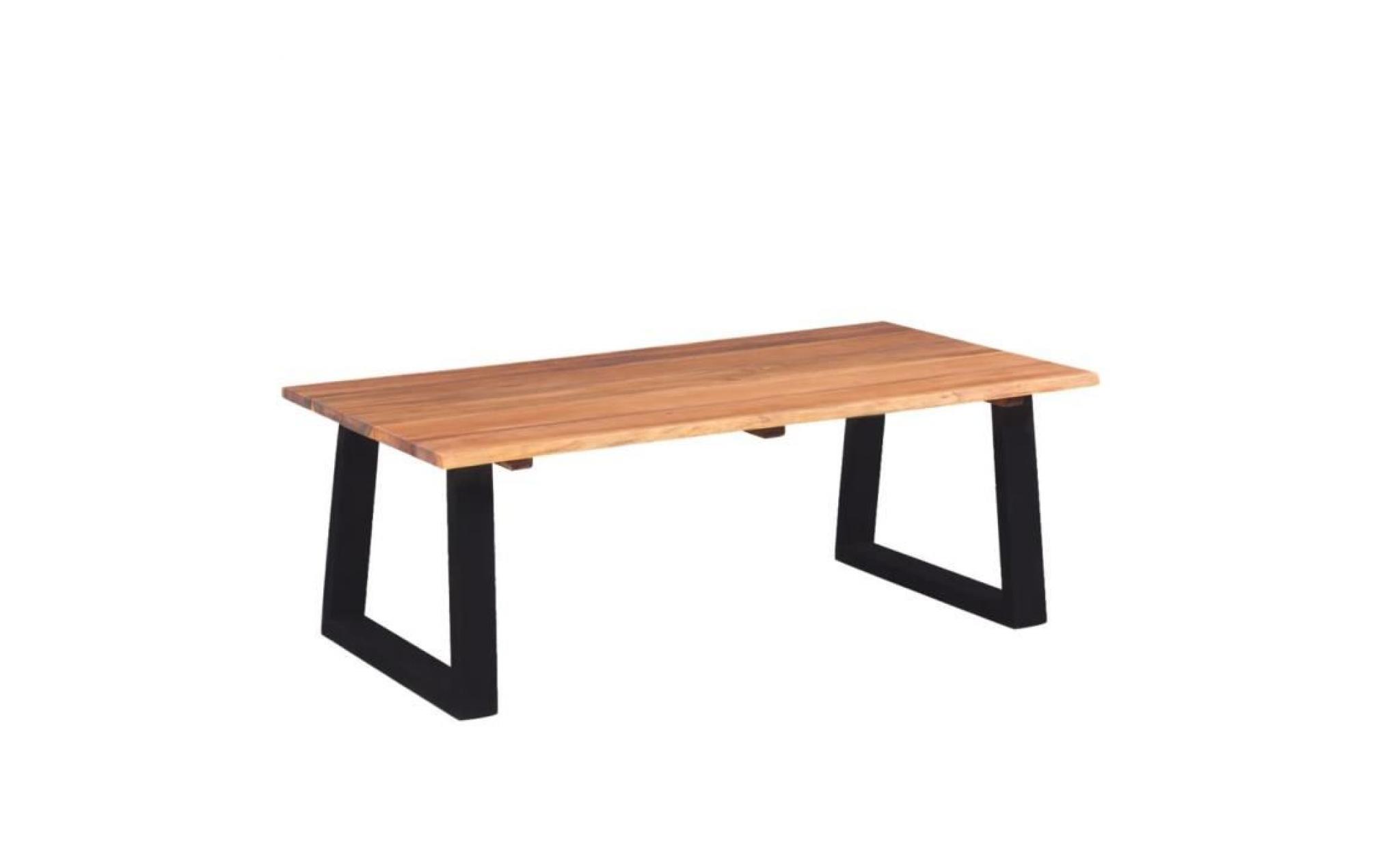 moderne table basse bois d'acacia massif 110 x 60 x 40 cm
