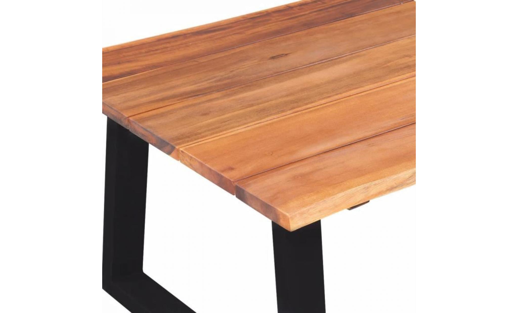moderne table basse bois d'acacia massif 110 x 60 x 40 cm pas cher