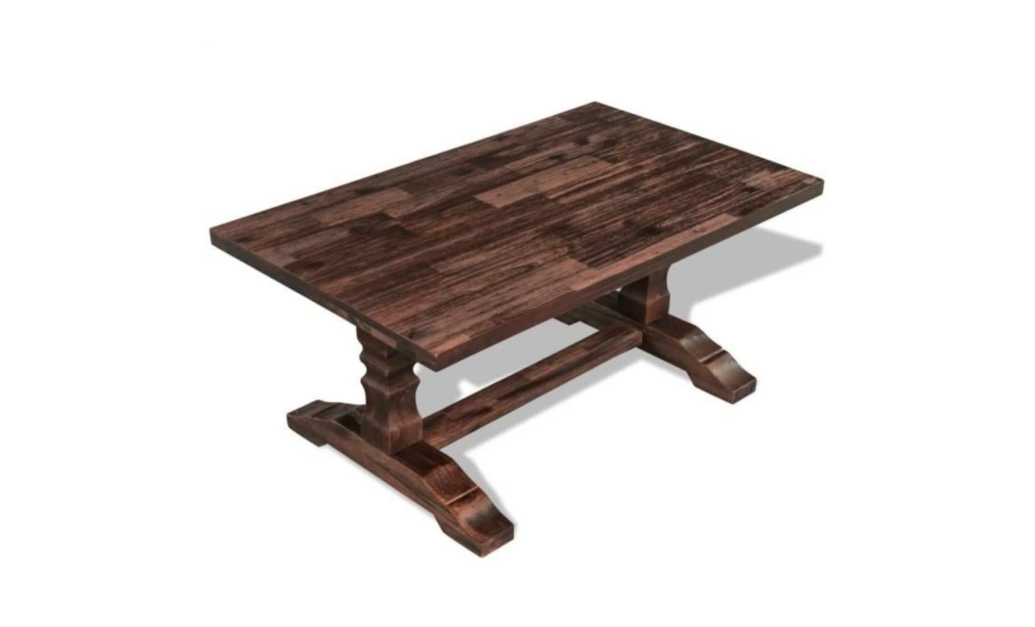 moderne table basse table à thé console salon contemporain scandinave bois de manguier massif 88 x 50 x 40 cm pas cher