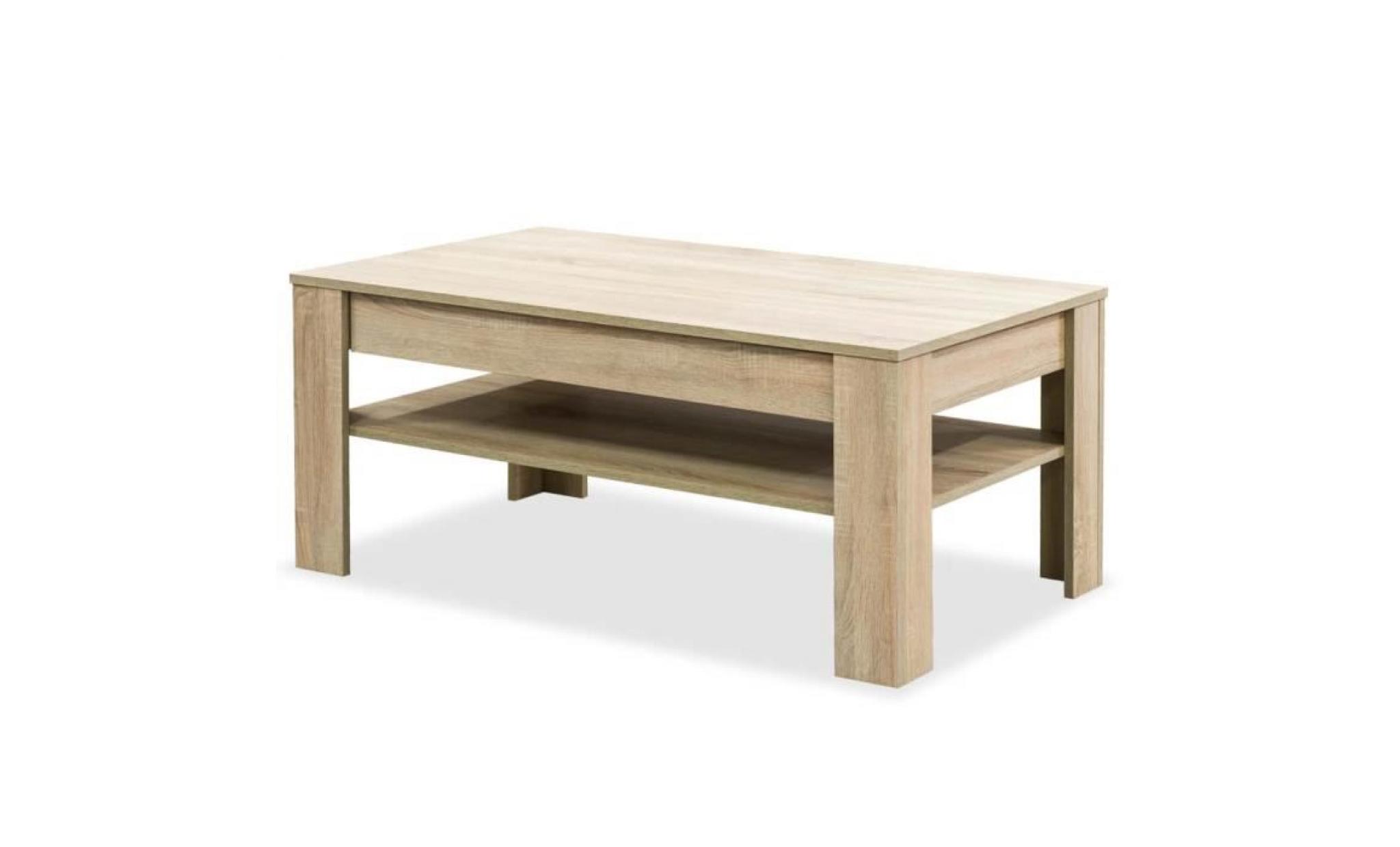 moderne table basse table de café en aggloméré 110 x 65 x 48 cm chêne pas cher