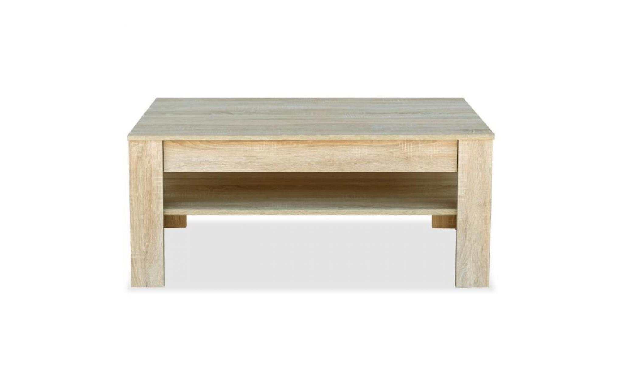 moderne table basse table de café en aggloméré 110 x 65 x 48 cm chêne pas cher