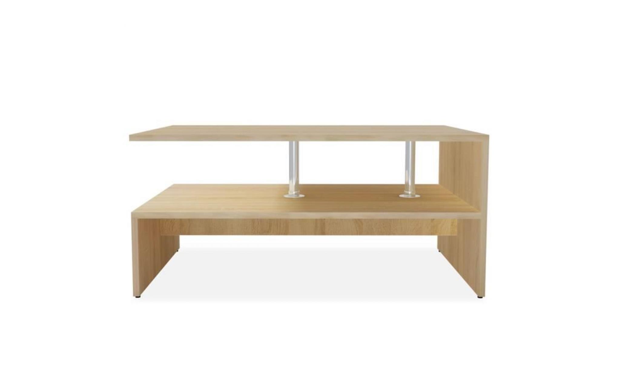 moderne table basse table de salon en aggloméré 90 x 59 x 42 cm chêne pas cher