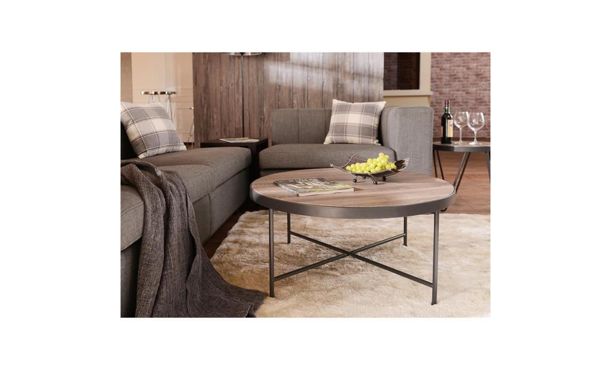 ottmar table basse ronde en bois piédestal de cadre en métal meubles rétro de salon