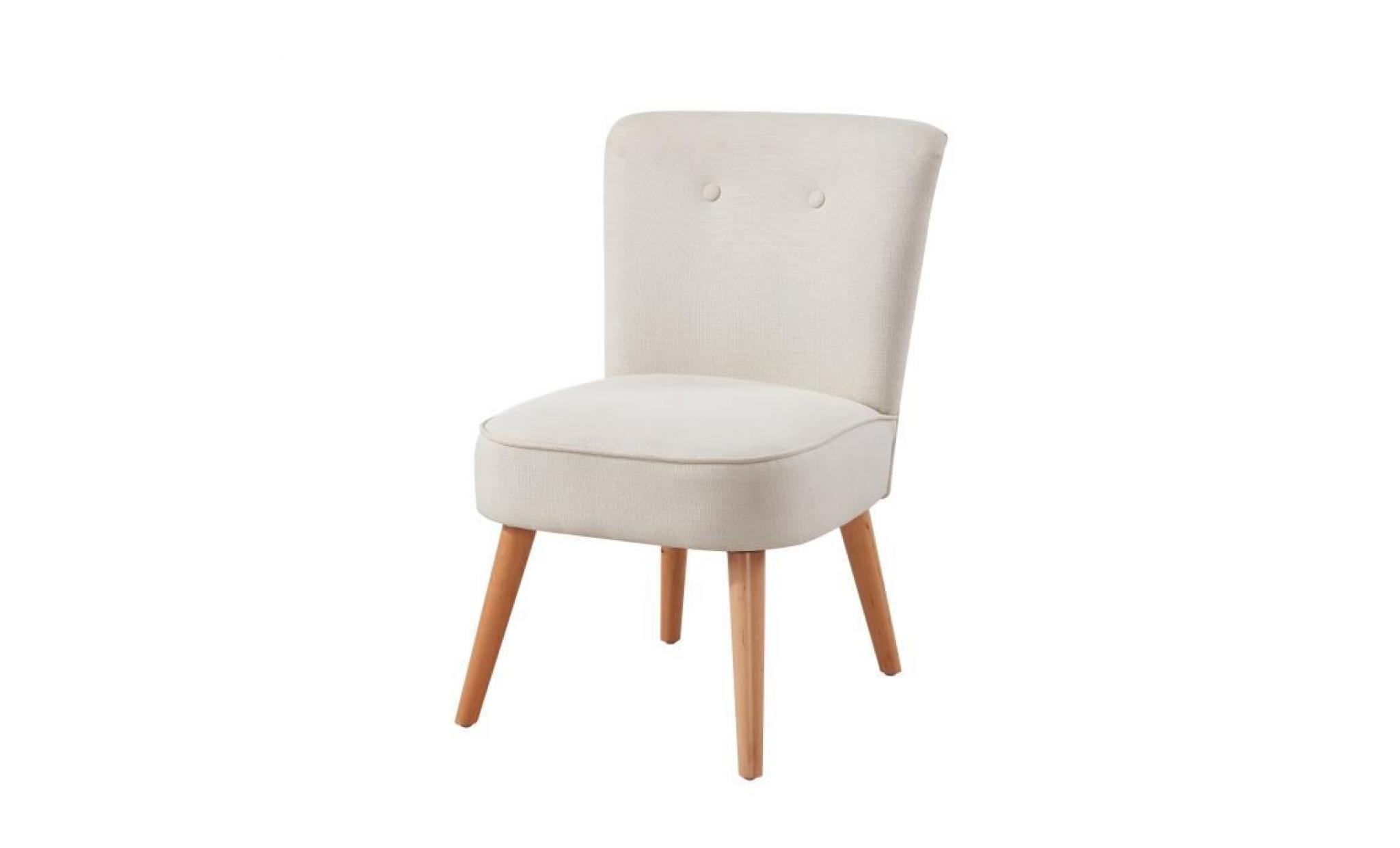 mona fauteuil crapaud   lin ivoire   scandinave   l 51 x p 58 cm