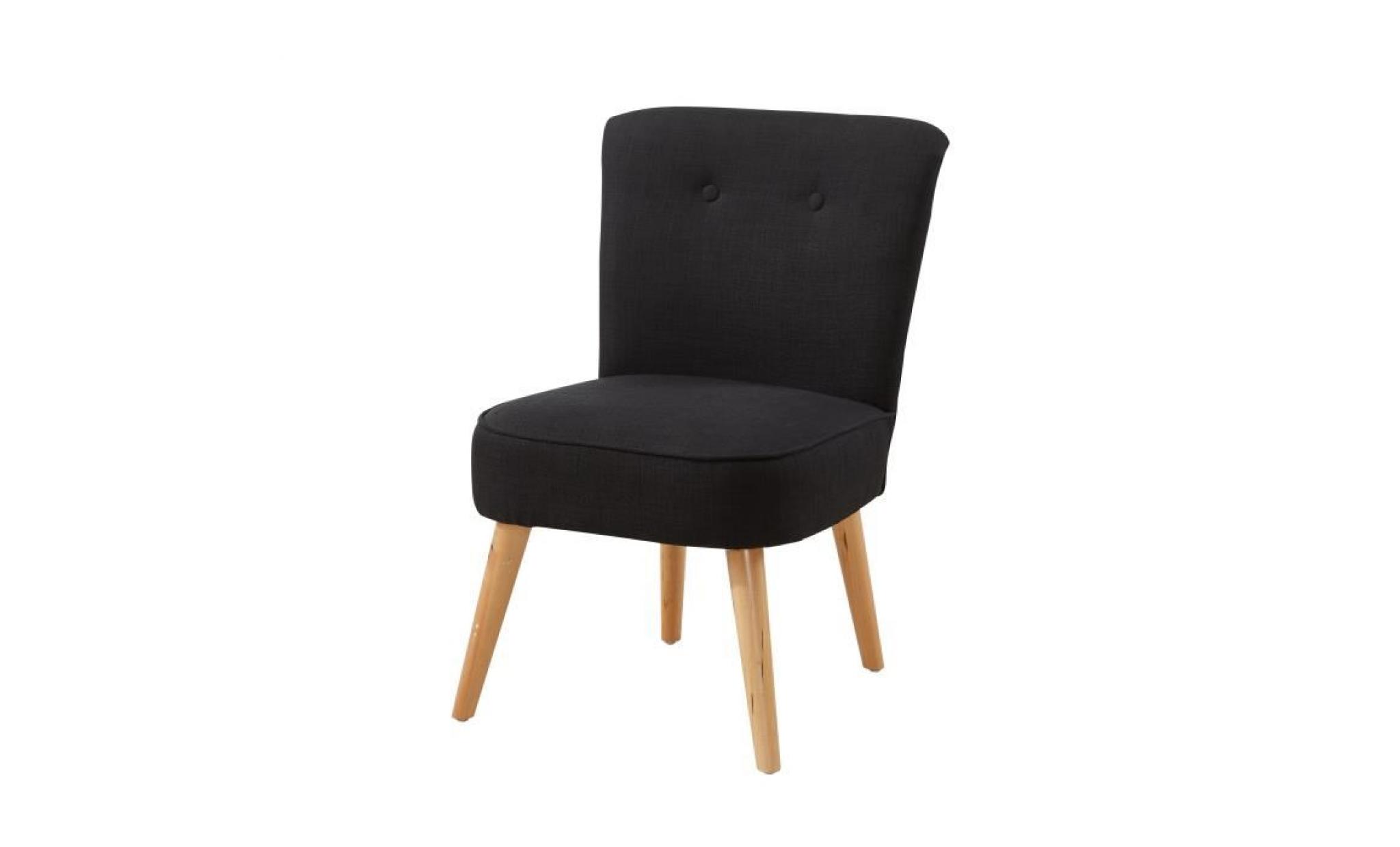mona fauteuil crapaud   lin noir   scandinave   l 51 x p 58 cm