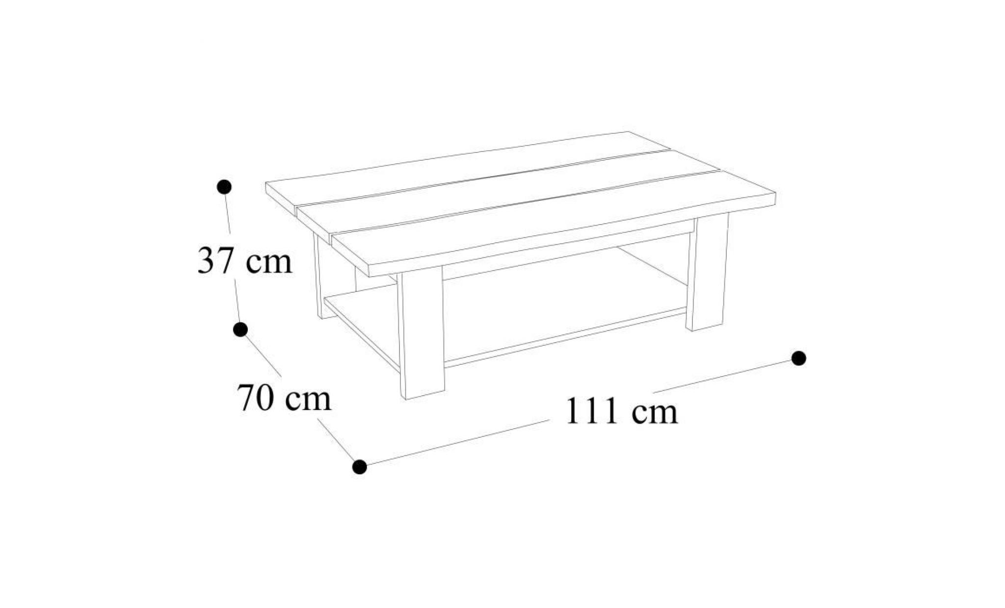 montana table basse style scandinave décor chêne cendré satiné   l 111 cm pas cher