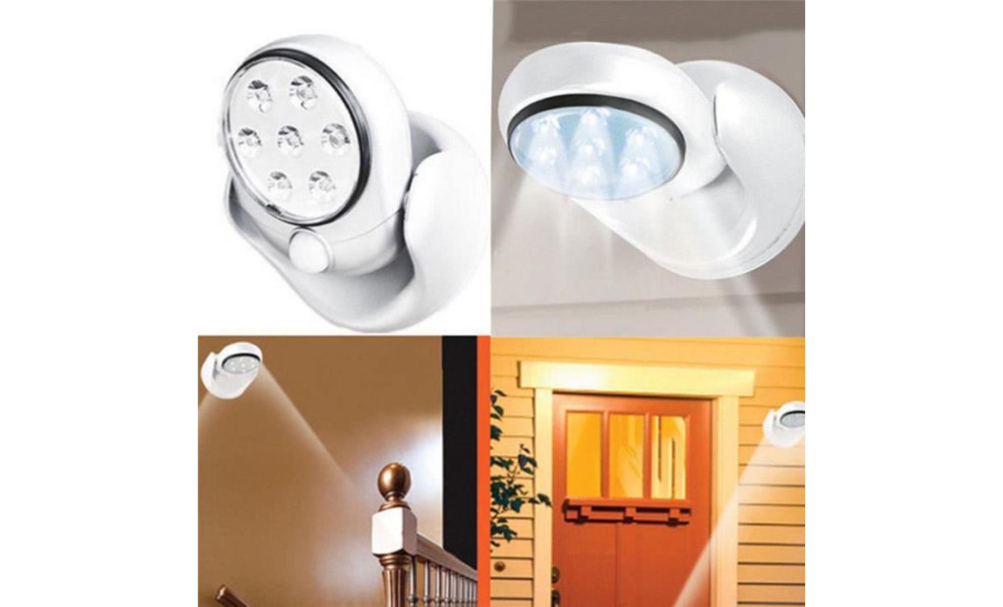 mouvement infrarouge sans fil lampe de capteur activée mouvement de rotation de 360 degrés appliques lumière de nuit de toilette lum