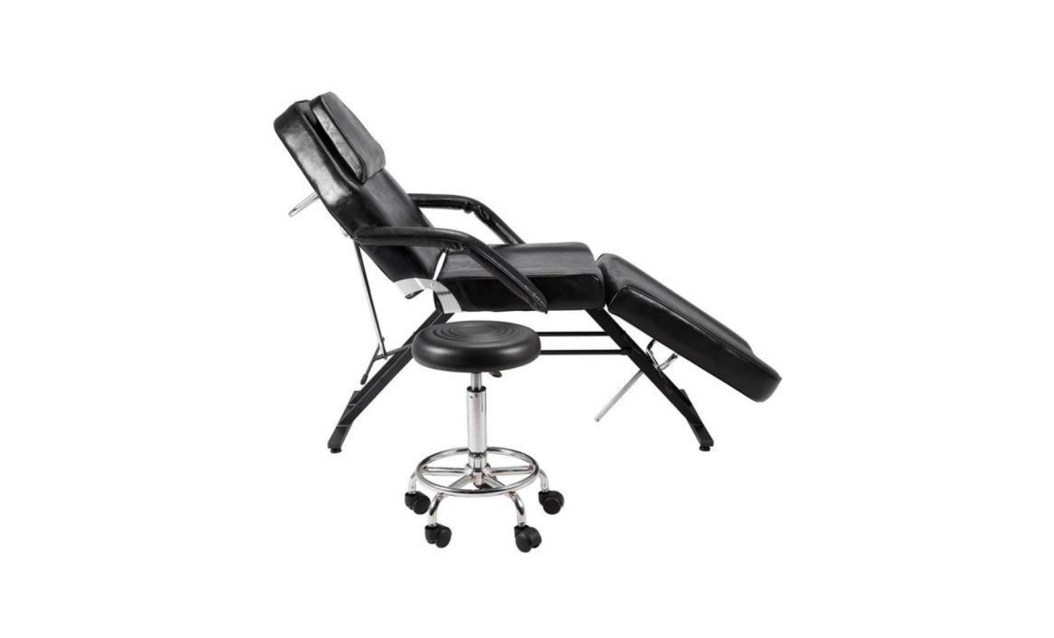 multifonction noir fauteuil lit avec tabouret roulant pu cuir pour salon de beauté pour dentiste pour barbier