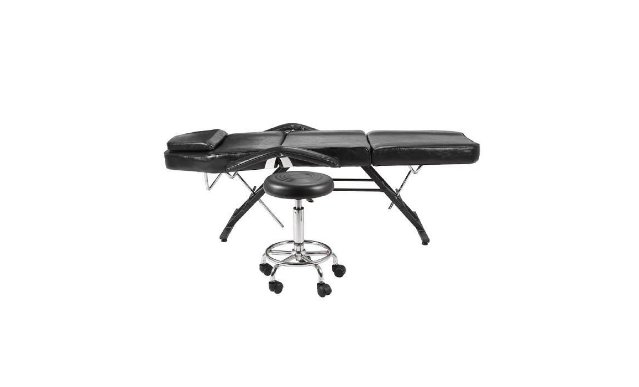 multifonction noir fauteuil lit avec tabouret roulant pu cuir pour salon de beauté pour dentiste pour barbier pas cher
