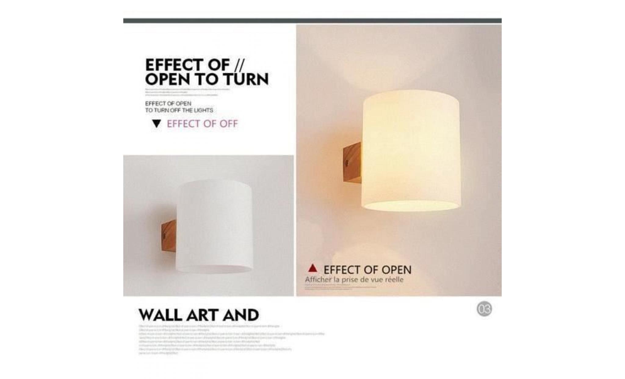 mur créatif éclairage simple lumière chaude lampe de mur en bois applique murale lampe en bois lampe de chevet lampes de couloir pas cher
